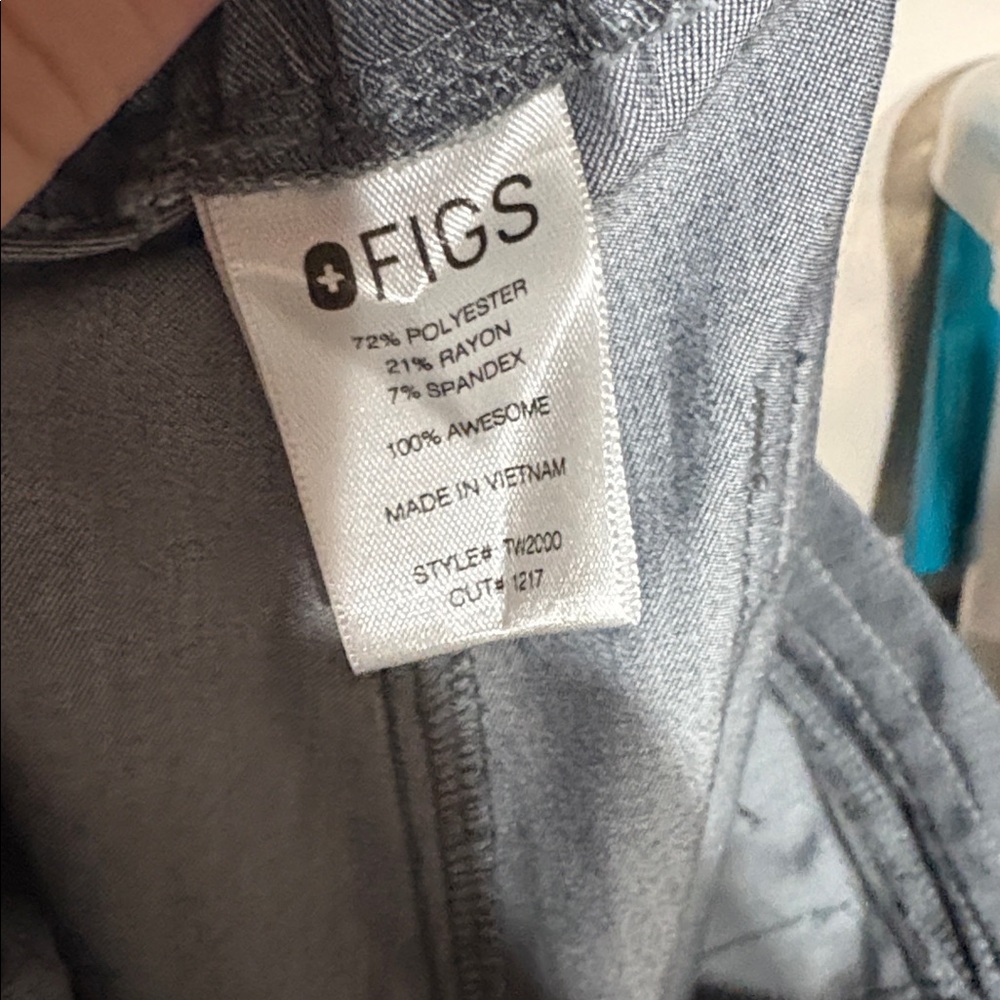 Figs women's XXS yola elastic waistband skinny scrub pants in graphite gray - Picture 7 of 8